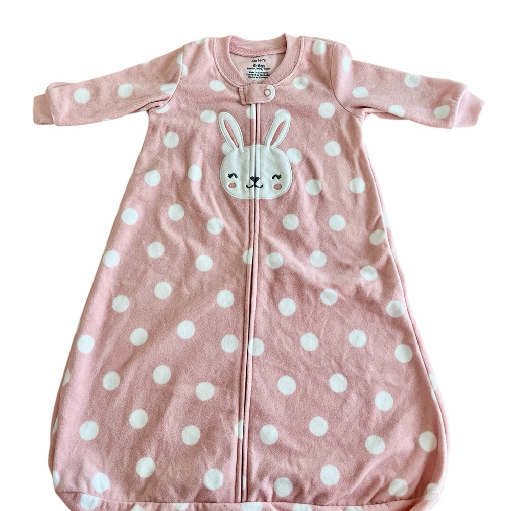 ❤️ 5 for $15 Bundle: Carter’s Pink Polka Dot Bunny Sleep Sack – 3–6M